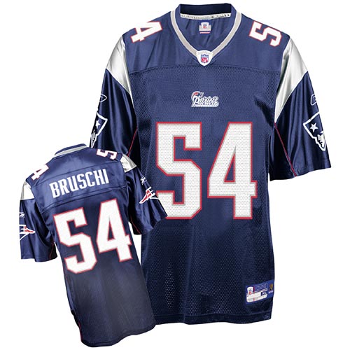 Reebok New England Patriots #54 Tedy Bruschi Dark Blue Replica Throwback NFL Jersey