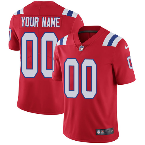 Men's Nike New England Patriots Customized Red Alternate Vapor Untouchable Custom Limited NFL Jersey