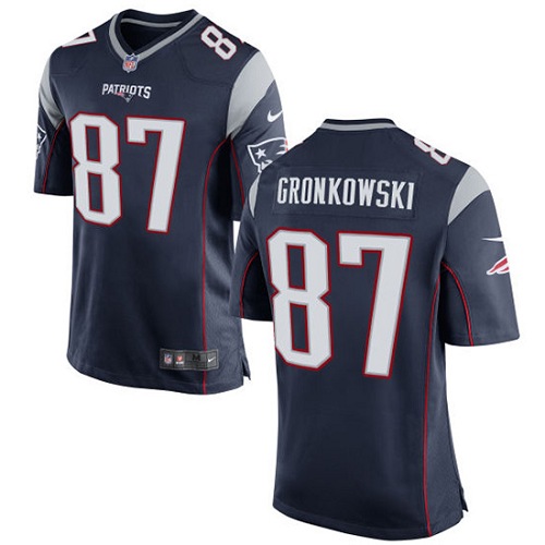 Men's Nike New England Patriots #87 Rob Gronkowski Game Navy Blue Team Color NFL Jersey