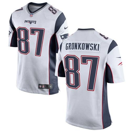 Men's Nike New England Patriots #87 Rob Gronkowski Game White NFL Jersey