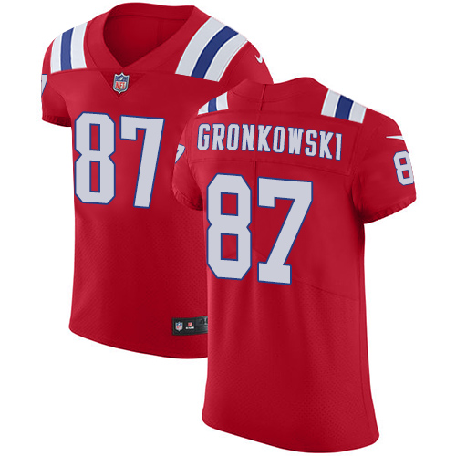 Men's Nike New England Patriots #87 Rob Gronkowski Red Alternate Vapor Untouchable Elite Player NFL Jersey