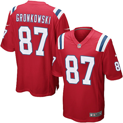 Men's Nike New England Patriots #87 Rob Gronkowski Game Red Alternate NFL Jersey