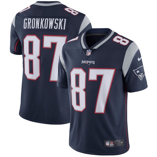 Youth Nike New England Patriots #87 Rob Gronkowski Navy Blue Team Color Vapor Untouchable Limited Player NFL Jersey
