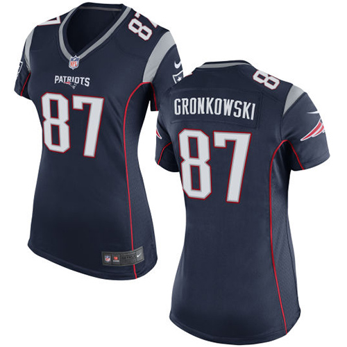 Women's Nike New England Patriots #87 Rob Gronkowski Game Navy Blue Team Color NFL Jersey