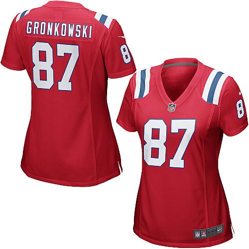 Women's Nike New England Patriots #87 Rob Gronkowski Game Red Alternate NFL Jersey