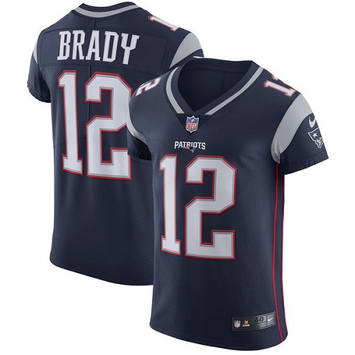 Men's Nike New England Patriots #12 Tom Brady Navy Blue Team Color Vapor Untouchable Elite Player NFL Jersey