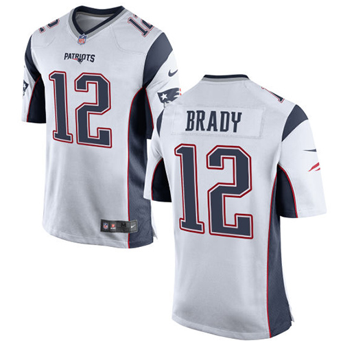 Men's Nike New England Patriots #12 Tom Brady Game White NFL Jersey