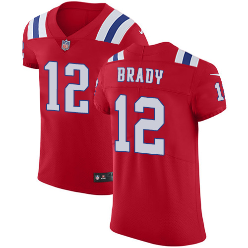 Men's Nike New England Patriots #12 Tom Brady Red Alternate Vapor Untouchable Elite Player NFL Jersey