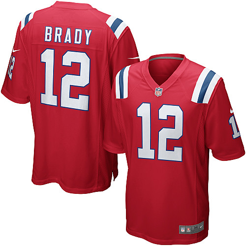 Men's Nike New England Patriots #12 Tom Brady Game Red Alternate NFL Jersey