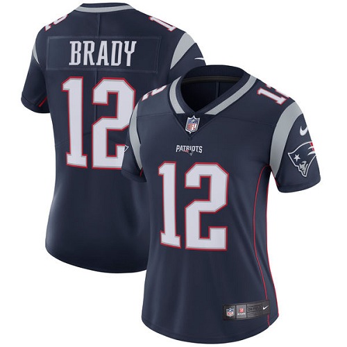 Women's Nike New England Patriots #12 Tom Brady Navy Blue Team Color Vapor Untouchable Limited Player NFL Jersey