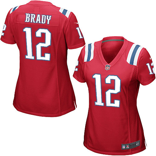 Women's Nike New England Patriots #12 Tom Brady Game Red Alternate NFL Jersey