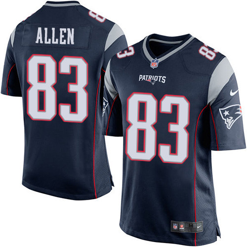 Men's Nike New England Patriots #83 Dwayne Allen Game Navy Blue Team Color NFL Jersey