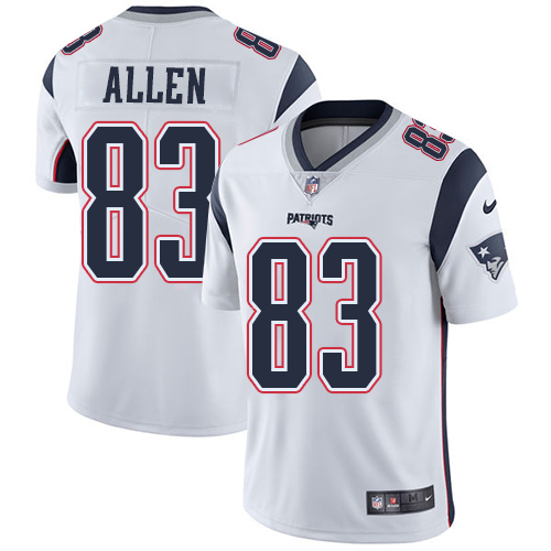 Men's Nike New England Patriots #83 Dwayne Allen White Vapor Untouchable Limited Player NFL Jersey