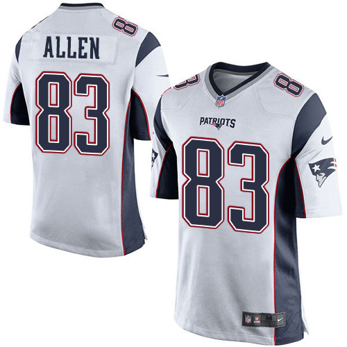 Men's Nike New England Patriots #83 Dwayne Allen Game White NFL Jersey