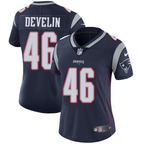 Women's Nike New England Patriots #46 James Develin Navy Blue Team Color Vapor Untouchable Limited Player NFL Jersey
