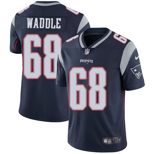 Men's Nike New England Patriots #68 LaAdrian Waddle Navy Blue Team Color Vapor Untouchable Limited Player NFL Jersey