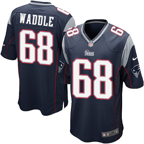 Men's Nike New England Patriots #68 LaAdrian Waddle Game Navy Blue Team Color NFL Jersey