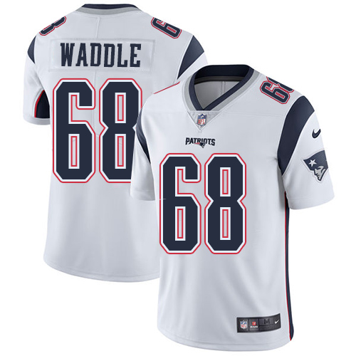 Men's Nike New England Patriots #68 LaAdrian Waddle White Vapor Untouchable Limited Player NFL Jersey