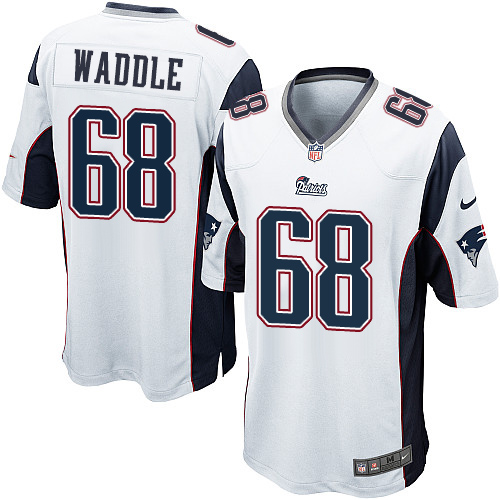 Men's Nike New England Patriots #68 LaAdrian Waddle Game White NFL Jersey