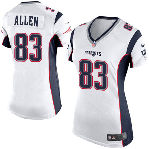 Women's Nike New England Patriots #83 Dwayne Allen Game White NFL Jersey
