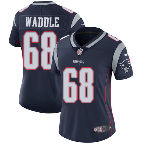 Women's Nike New England Patriots #68 LaAdrian Waddle Navy Blue Team Color Vapor Untouchable Limited Player NFL Jersey