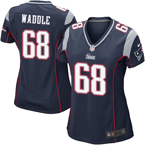 Women's Nike New England Patriots #68 LaAdrian Waddle Game Navy Blue Team Color NFL Jersey