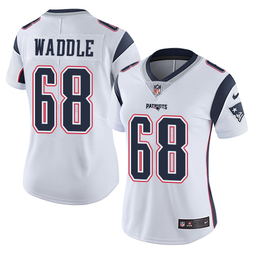 Women's Nike New England Patriots #68 LaAdrian Waddle White Vapor Untouchable Limited Player NFL Jersey
