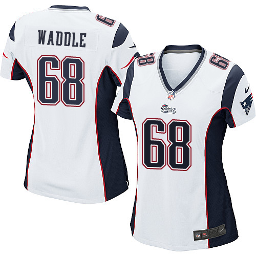 Women's Nike New England Patriots #68 LaAdrian Waddle Game White NFL Jersey