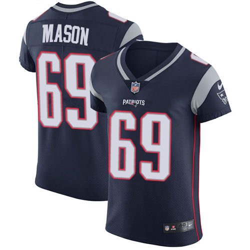 Men's Nike New England Patriots #69 Shaq Mason Navy Blue Team Color Vapor Untouchable Elite Player NFL Jersey