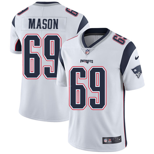 Men's Nike New England Patriots #69 Shaq Mason White Vapor Untouchable Limited Player NFL Jersey