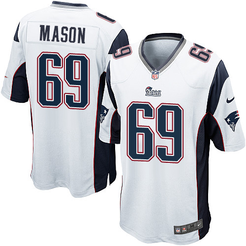 Men's Nike New England Patriots #69 Shaq Mason Game White NFL Jersey