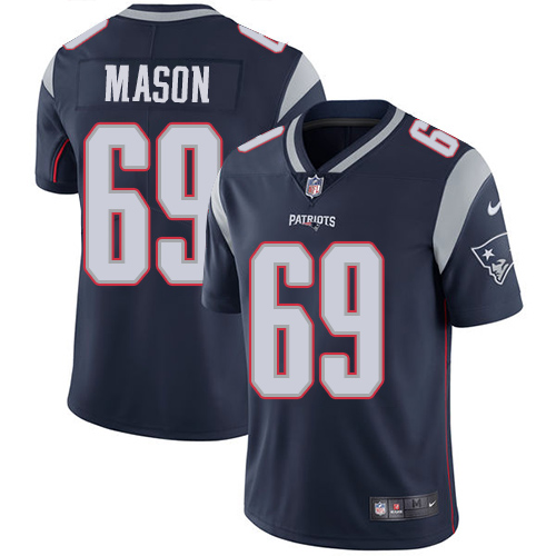 Youth Nike New England Patriots #69 Shaq Mason Navy Blue Team Color Vapor Untouchable Limited Player NFL Jersey