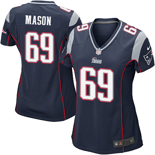 Women's Nike New England Patriots #69 Shaq Mason Game Navy Blue Team Color NFL Jersey