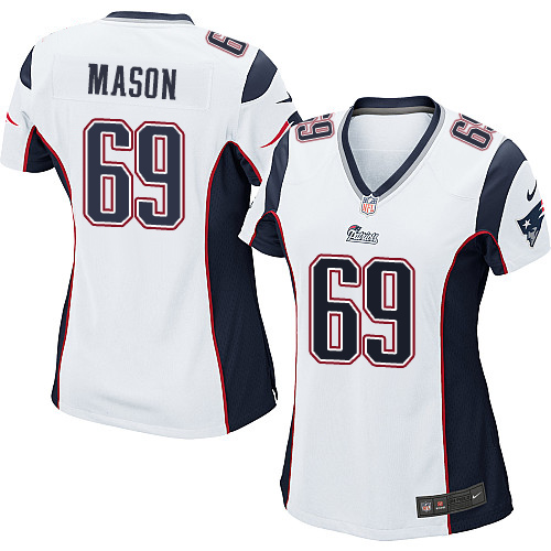 Women's Nike New England Patriots #69 Shaq Mason Game White NFL Jersey