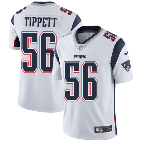 Men's Nike New England Patriots #56 Andre Tippett White Vapor Untouchable Limited Player NFL Jersey