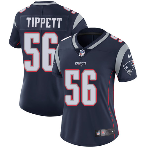 Women's Nike New England Patriots #56 Andre Tippett Navy Blue Team Color Vapor Untouchable Limited Player NFL Jersey