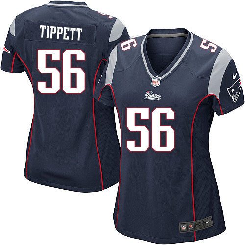 Women's Nike New England Patriots #56 Andre Tippett Game Navy Blue Team Color NFL Jersey