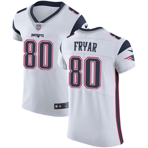 Men's Nike New England Patriots #80 Irving Fryar White Vapor Untouchable Elite Player NFL Jersey