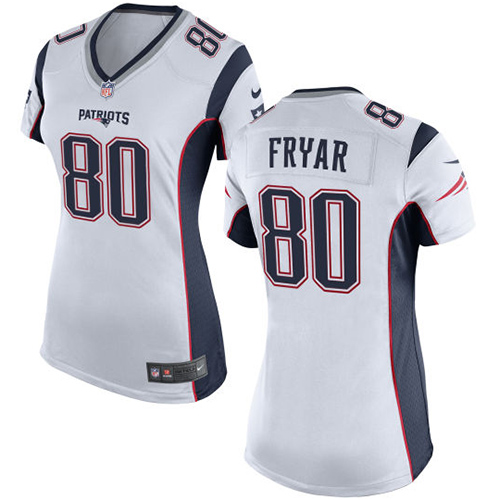 Women's Nike New England Patriots #80 Irving Fryar Game White NFL Jersey