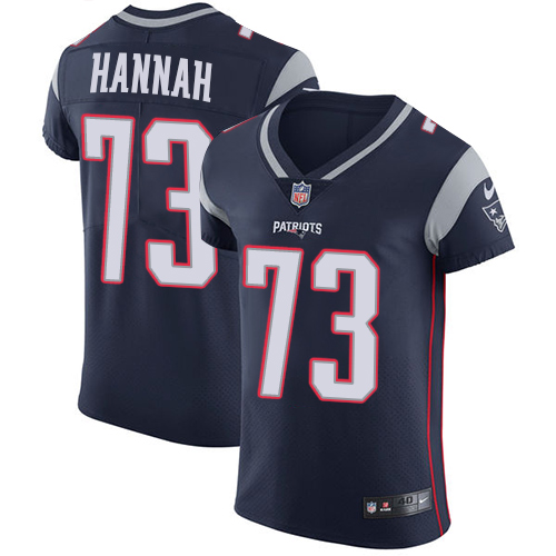 Men's Nike New England Patriots #73 John Hannah Navy Blue Team Color Vapor Untouchable Elite Player NFL Jersey