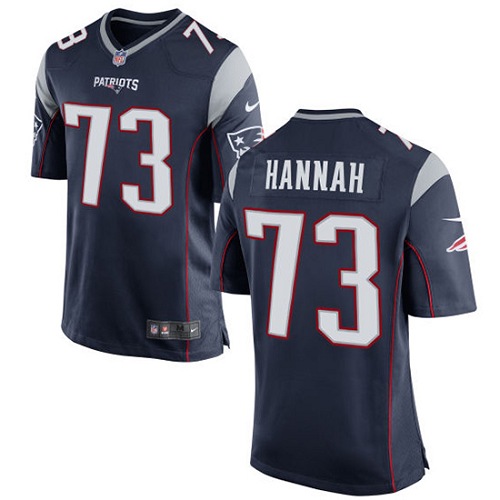 Men's Nike New England Patriots #73 John Hannah Game Navy Blue Team Color NFL Jersey
