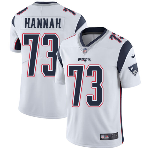 Men's Nike New England Patriots #73 John Hannah White Vapor Untouchable Limited Player NFL Jersey
