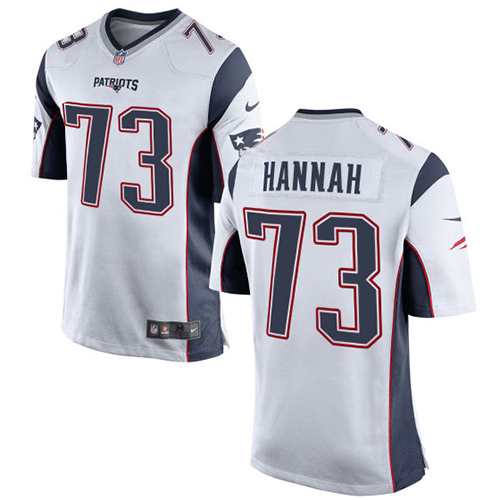 Men's Nike New England Patriots #73 John Hannah Game White NFL Jersey