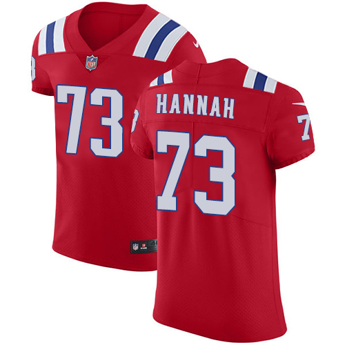 Men's Nike New England Patriots #73 John Hannah Red Alternate Vapor Untouchable Elite Player NFL Jersey