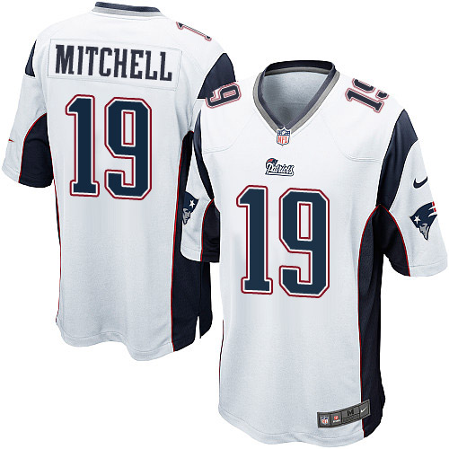 Men's Nike New England Patriots #19 Malcolm Mitchell Game White NFL Jersey