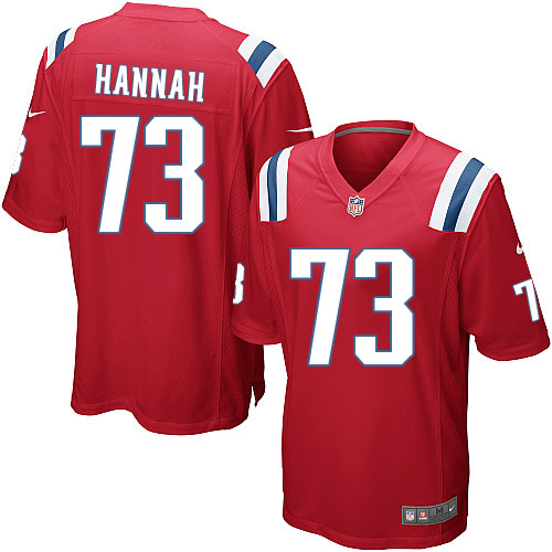 Men's Nike New England Patriots #73 John Hannah Game Red Alternate NFL Jersey