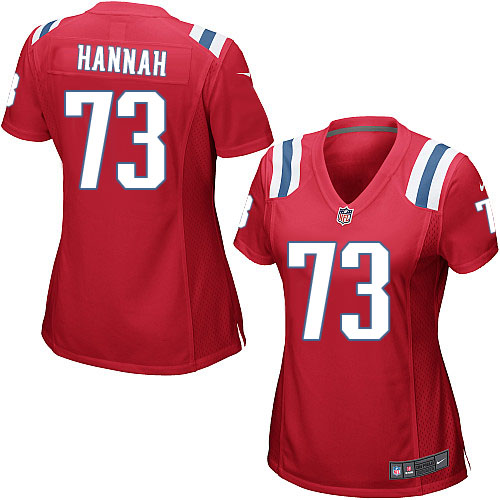 Women's Nike New England Patriots #73 John Hannah Game Red Alternate NFL Jersey