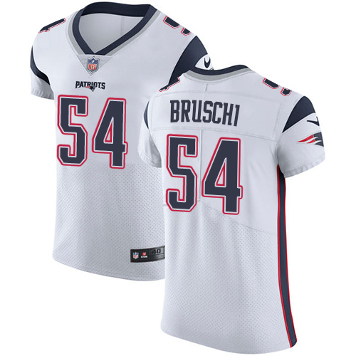 Men's Nike New England Patriots #54 Tedy Bruschi White Vapor Untouchable Elite Player NFL Jersey