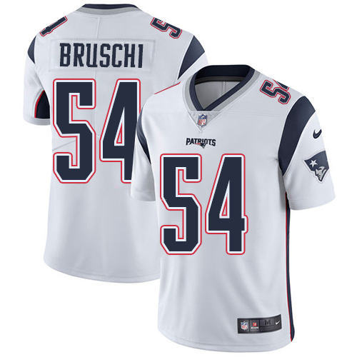 Men's Nike New England Patriots #54 Tedy Bruschi White Vapor Untouchable Limited Player NFL Jersey