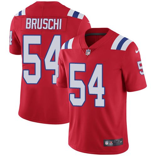 Men's Nike New England Patriots #54 Tedy Bruschi Red Alternate Vapor Untouchable Limited Player NFL Jersey